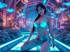 check out these retro robot chicks with shaved pussies deepthroating riding in wild 3some cumshots