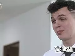 lonely housewife lures two religious guys for hardcore pussy riding and double penetration threesome