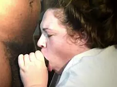 thick ass stepsis slurps my big cock deep with sloppy pink lips ball licking