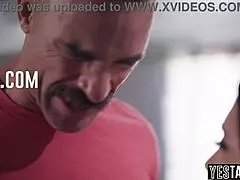 hey stepdad, why are you pounding my petite teen crush so rough after catching us lesbian?