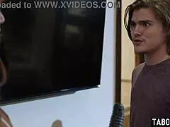 milf stepmom lauren phillips deepthroats and instructs stepson on taboo blowjob