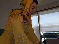 Horny stepson rams big-ass Arab stepmom wearing hijab doggystyle then missionary