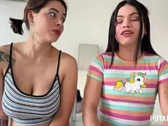 imagine two hot latinas lulita star and makarena with big asses getting railed hard in putalocura threesome doggystyle cowgirl cum swap?