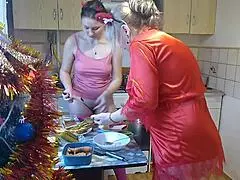 Mommy, wanna kiss in thongs while cooking new years eve?