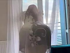 Big booty stepmom teases stepson with tits before anal pounding