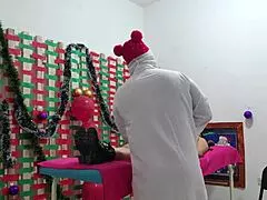 thick cock stretches latina bitch before christmas whore pounding