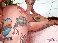 barbara guides grandpa through yoga poses to stretch his old flexible body