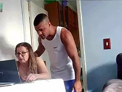 stepmom chats with dad on phone while i fuck her tight pussy hard