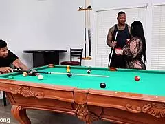 two bbc studs stuff curvy milf's holes in creampie corner pocket mmf slam