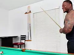 two bbc studs stuff curvy milf's holes in creampie corner pocket mmf slam