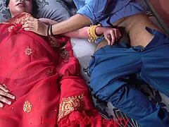 Step mom tempts indian step son with dirty hindi pussy talk