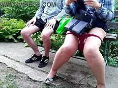 fetish stepson meets lusty stepmom for park playtime