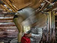 with mom in the wet forest night anal creampie bends her puffy asian pussy over doggystyle