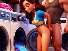 Ai laundry sex with hot milf mother in law pounding ass