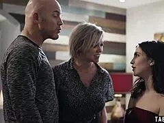 Busty milf invites innocent teen to playful group hangout