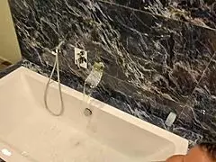 me n her takin duo anal in glass bathroom villa so fuckin tight oops