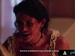 goth lana summons milf penny barber for ebony threesome squirting ritual?