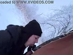 Mom almost caught riding dick in snow ❄️😱