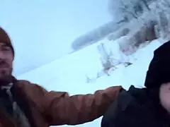 Mom almost caught riding dick in snow ❄️😱