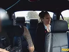 that slutty american milf in black fishnets gets pounded hard by british cop in fake uniform outdoor fuck for cash