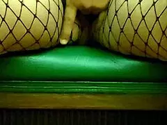 wanna see this latina milf finger her wet shaved pussy till she squirts in fishnets?