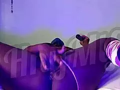 hey horny ebony milf, grab that vibrator shove it deep in your gaping thong pussy for full solo orgasm movie