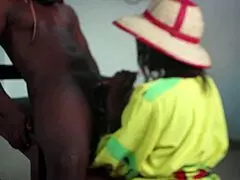 Muslim Fulani Milf Takes Double Penetration in Ass and Pussy from Big Black Cocks Bent Over!