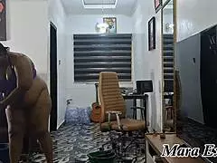 damn this fat ass ebony milf cleans naked shakin her plump curves and big legs like a sexy maid