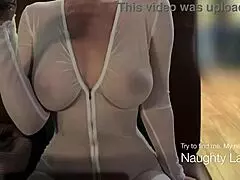 wanna see naughty lada flashing see-through on public streets?