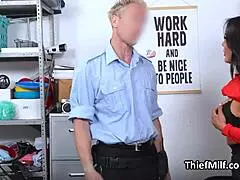 latina milf suspect buttplug gags chokes deepthroats officer cock