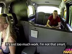 Blonde pornstar big tits fucks lucky skinny student in fake taxi
