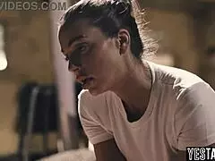 Big tits milf cop punishes tiny 18+ teen. With strapon cock deep