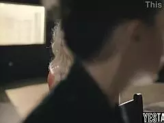 Big tits milf cop punishes tiny 18+ teen. With strapon cock deep