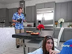 stepmom takes the dare as stepdad zones into his vr movie