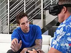 stepmom takes the dare as stepdad zones into his vr movie