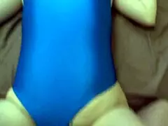 JAPANESE BUSTY MILF ROCKS DAUGHTER'S SCHOOL SWIMSUIT OILED HUGE TITS!