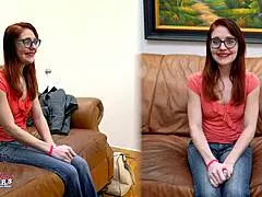 cutie dezi rae gags deep on dildo with pierced nipples then fingers shaved wet pussy