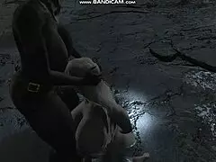 Fallout4 milf's juicy pussy and big ass wrecked by interracial gangbang cocks