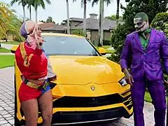 joker unloads deep in harley quinn as jason luv barebacks kali roses hard