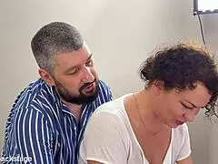 double hardcore pounding oksana katysheva's huge tits and pussy backstage!