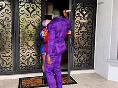 joker unloads deep in harley quinn as jason luv barebacks kali roses hard