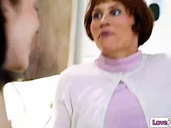 wanna see stepdaughter sit on busty stepmom's strapon covering it deep