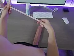 wanna see this futa milf's big cock explode cum all over her own tits??