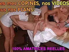 three nurse milfs jump young doc then gangbang in forest outdoors