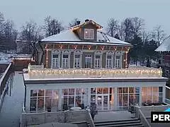 Stepson austin blows stepmom shay while stepsis reagan hides under table