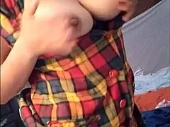 wanna see this old busty slut grope her big natural tits and rub clit while moaning like a horny whore?