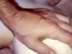 A skinny wife spreads ass wide open in closeup anal pounding