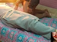 delhi school teacher massages shaved pussy to orgasm in close up handjob.