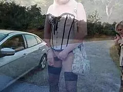 prim housewife's slutty secret: shaved pussy rides cock doggystyle in heels