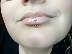 latina milf flaunts sweet thin glossed lips backstage curvy tease